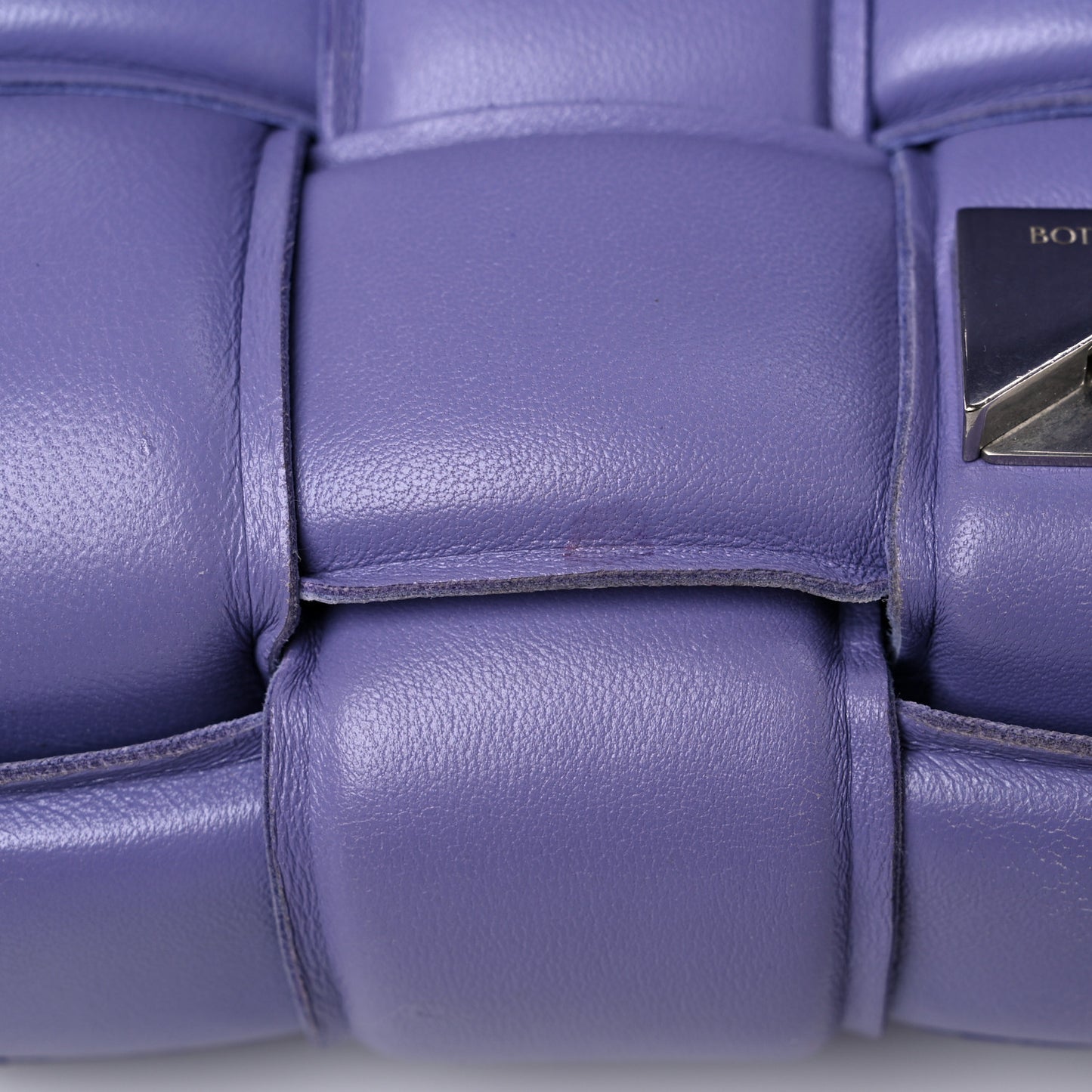Lambskin Maxi Intreccio Padded Chain Cassette Crossbody Bag Lavender