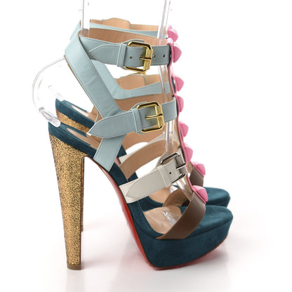 Christian Louboutin Patent Suede Glitter Rocknbuckle 140 Sandals 36.5 Version Dolly 4 of 9
