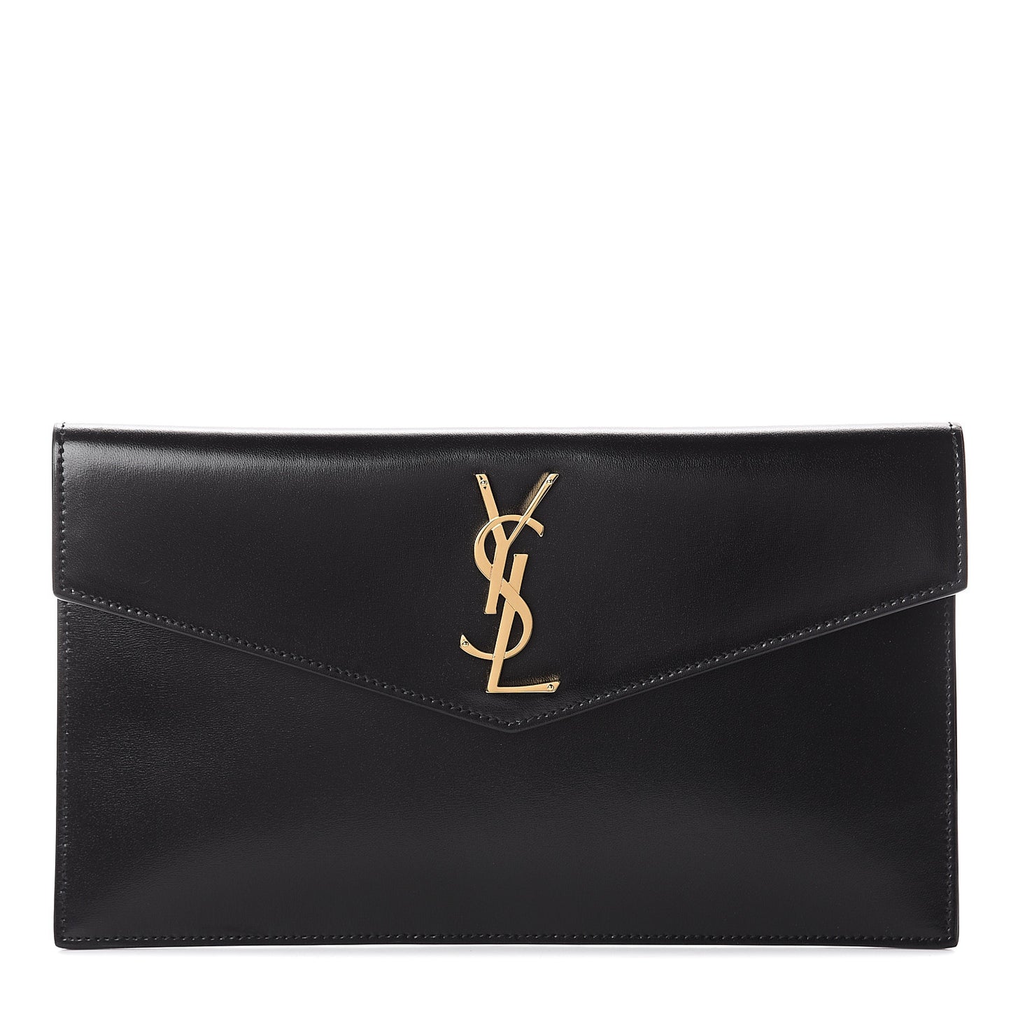 Smooth Shiny Calfskin Monogram Uptown Pouch Black
