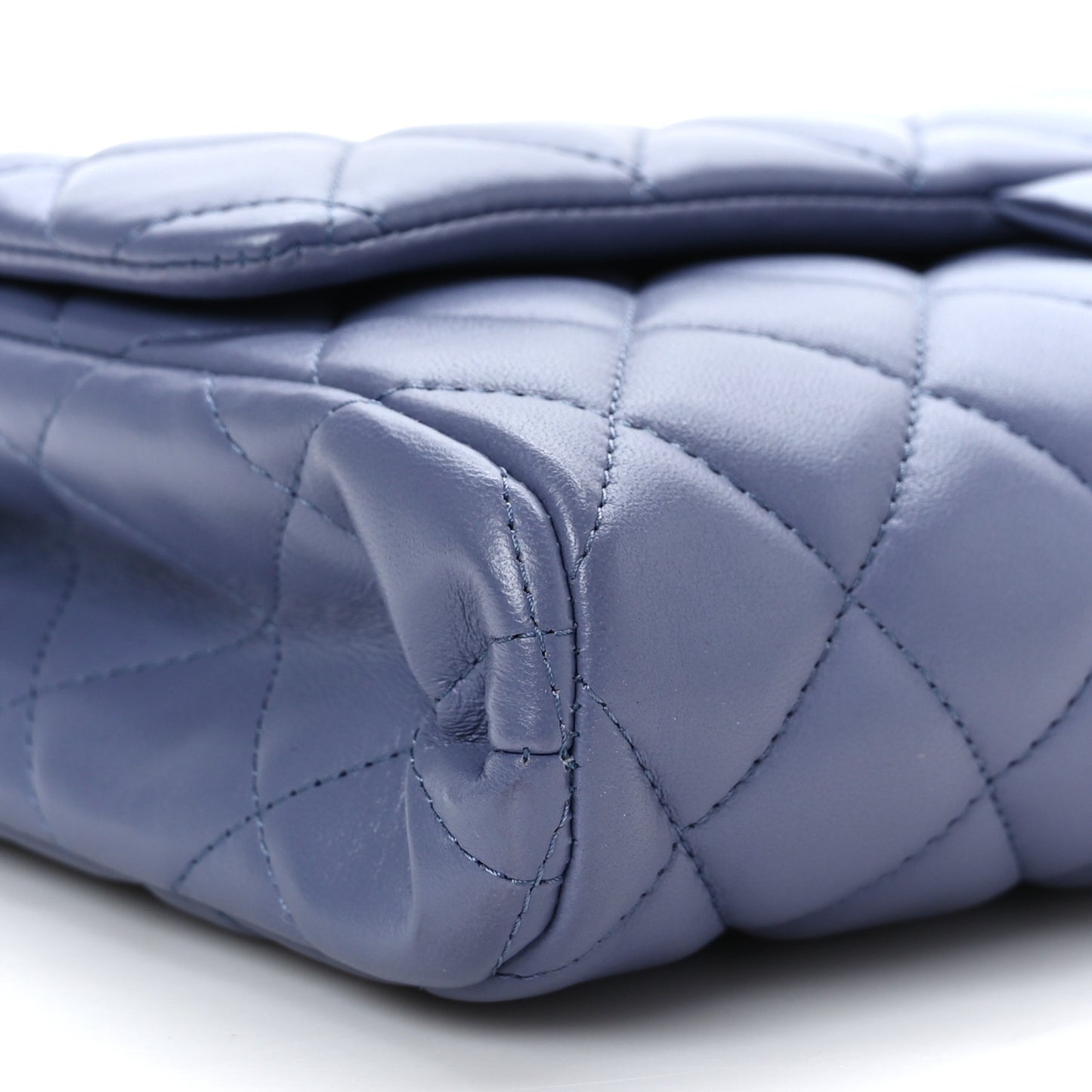 Lambskin Quilted Clutch with Chain Flap Purple