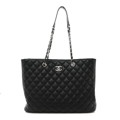 Chanel Calfskin Quilted Large CC Shopping Tote Black 1 of 12