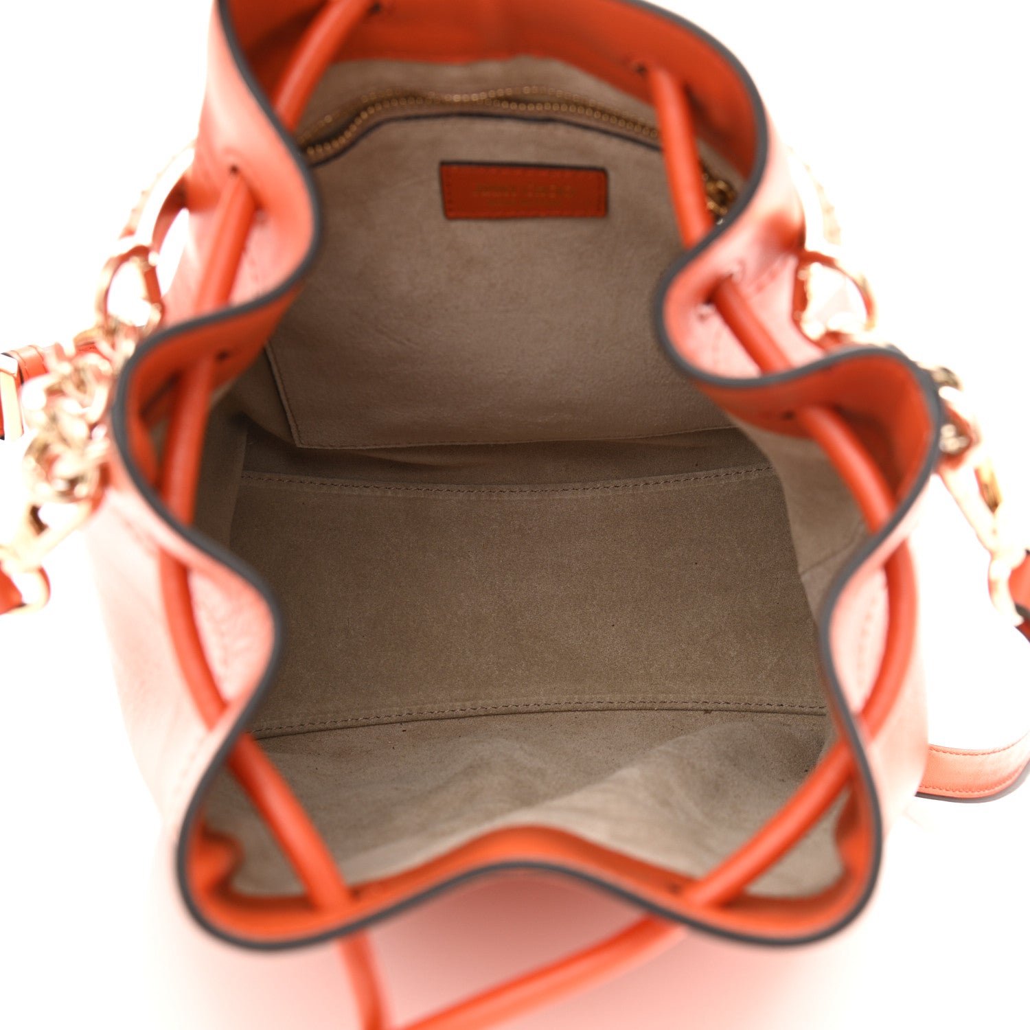 Jimmy Choo Grainy Goatskin Bon Bon Bucket Bag Orange 5 of 11