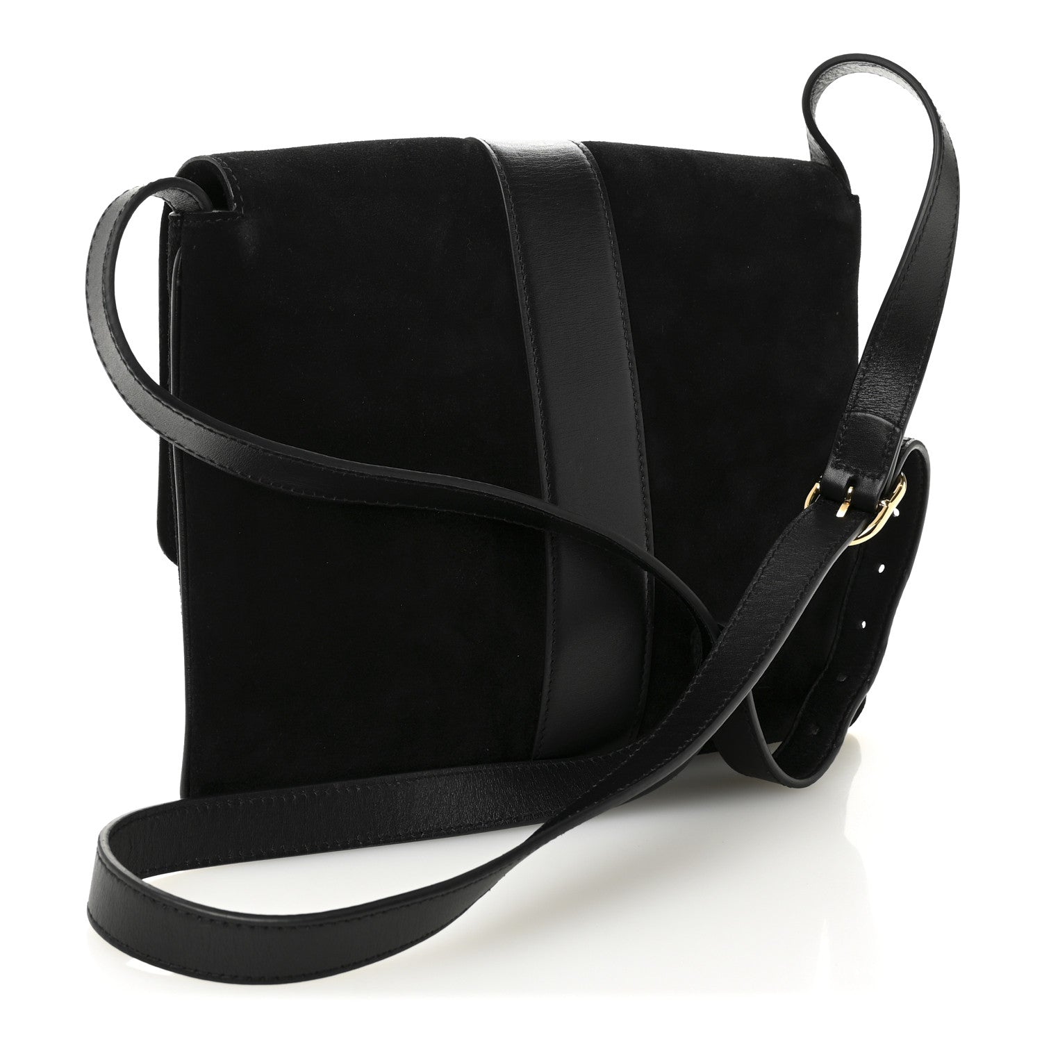 Gucci Suede Medium Arli Flap Shoulder Bag Black 3 of 10
