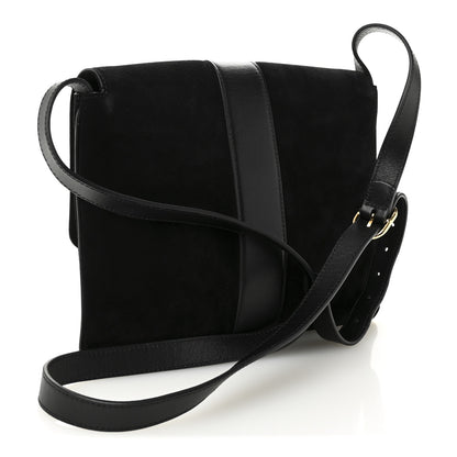 Gucci Suede Medium Arli Flap Shoulder Bag Black 3 of 10