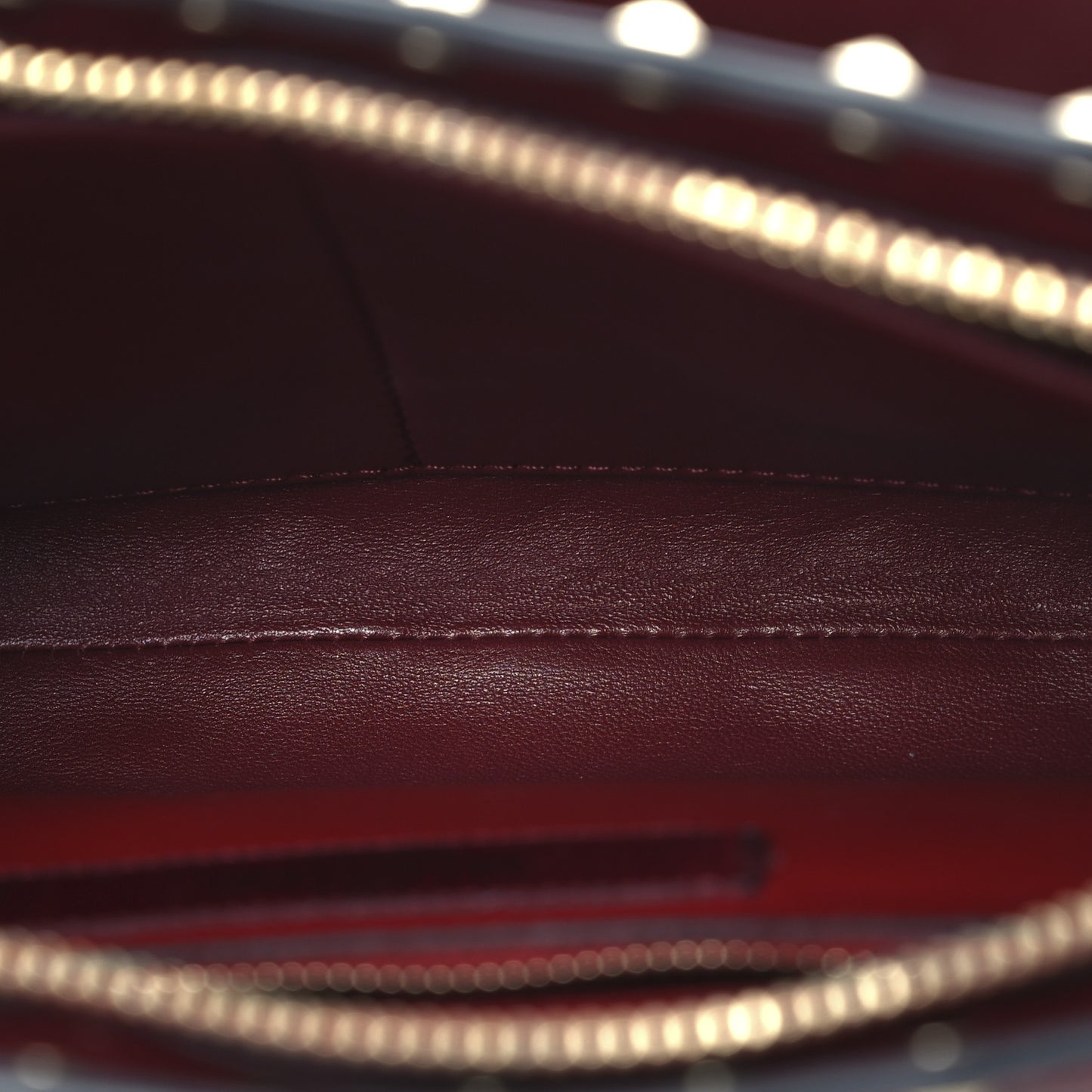 Nappa Rockstud Spike Side Slip Zip Clutch Rubino