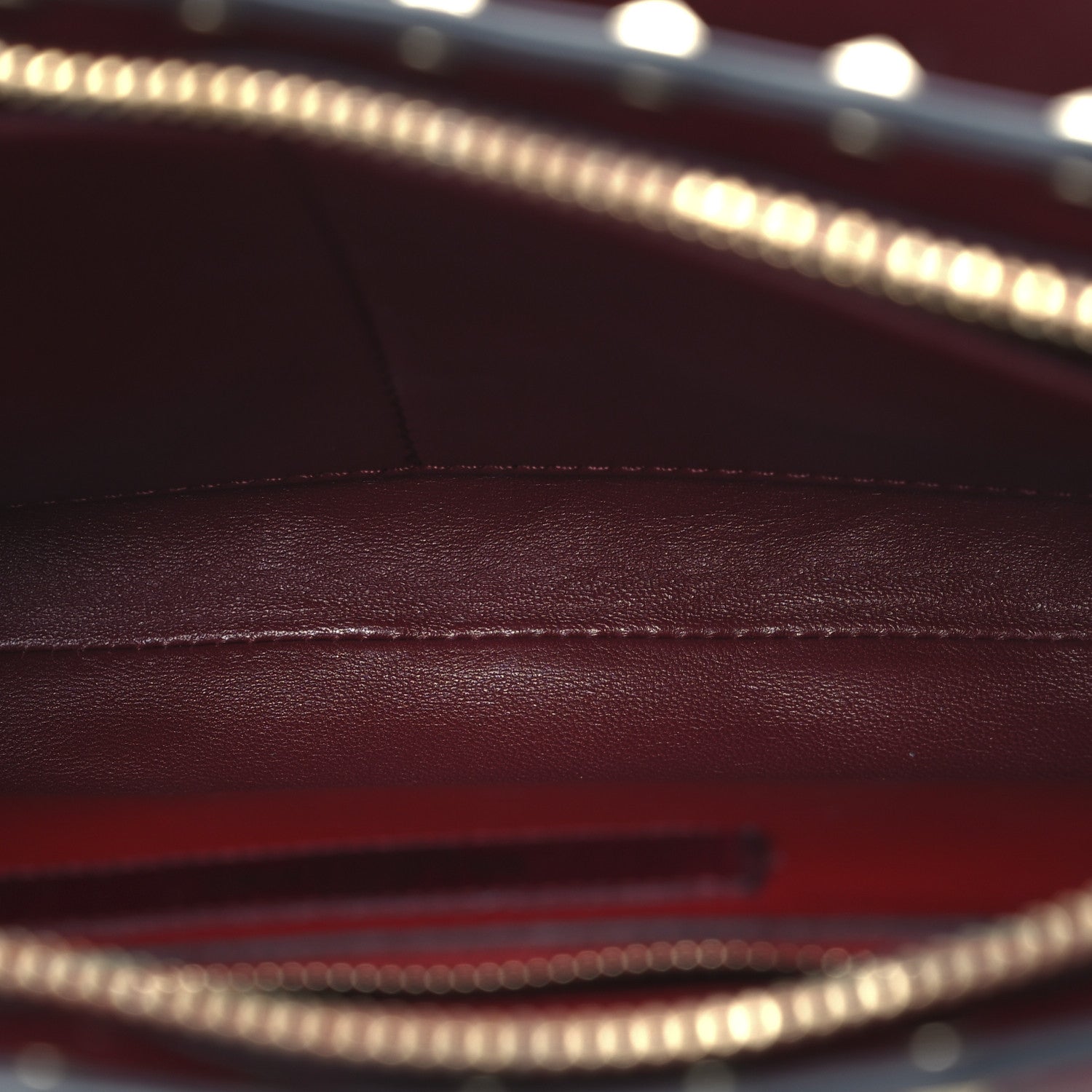 Valentino Garavani Nappa Rockstud Spike Side Slip Zip Clutch Rubino 4 of 12