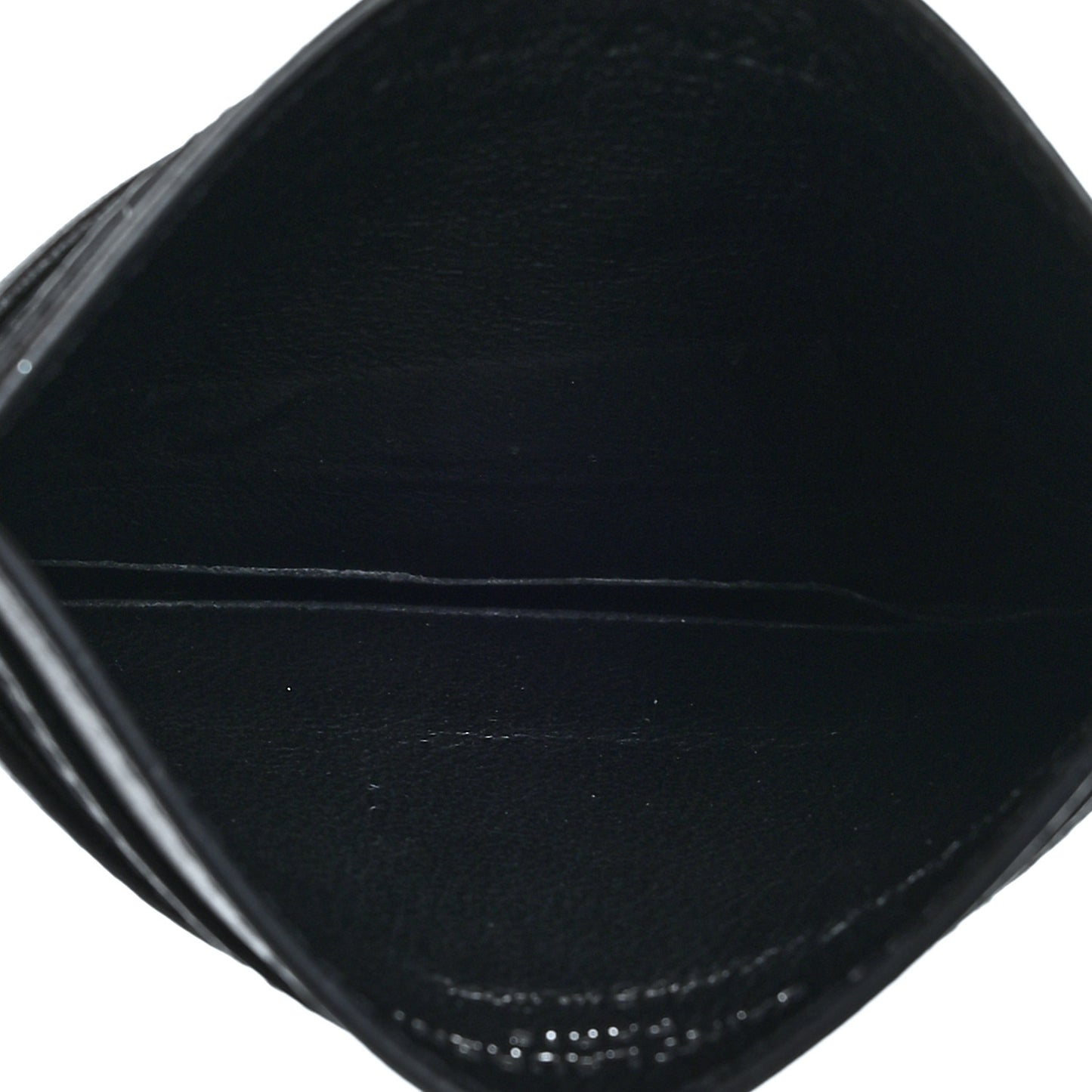 Calfskin Heart Embossed Card Case Black