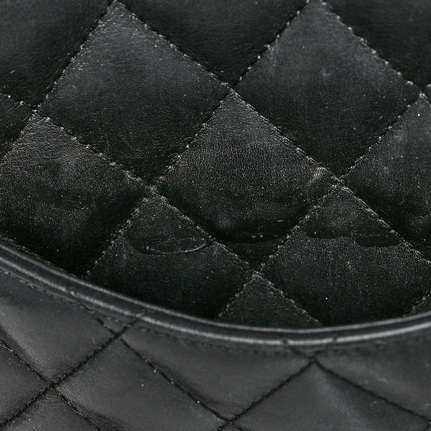 Calfskin Quilted Medium Cambon Tote Black White