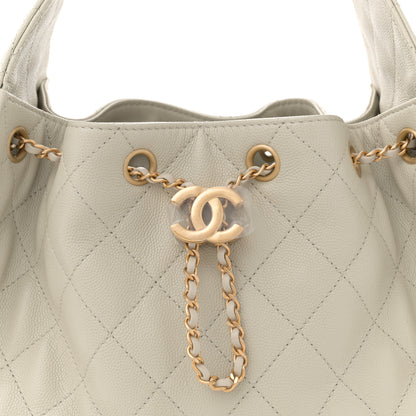 Chanel Caviar Quilted Small Chanel 25 Handbag Light Grey 8 of 10