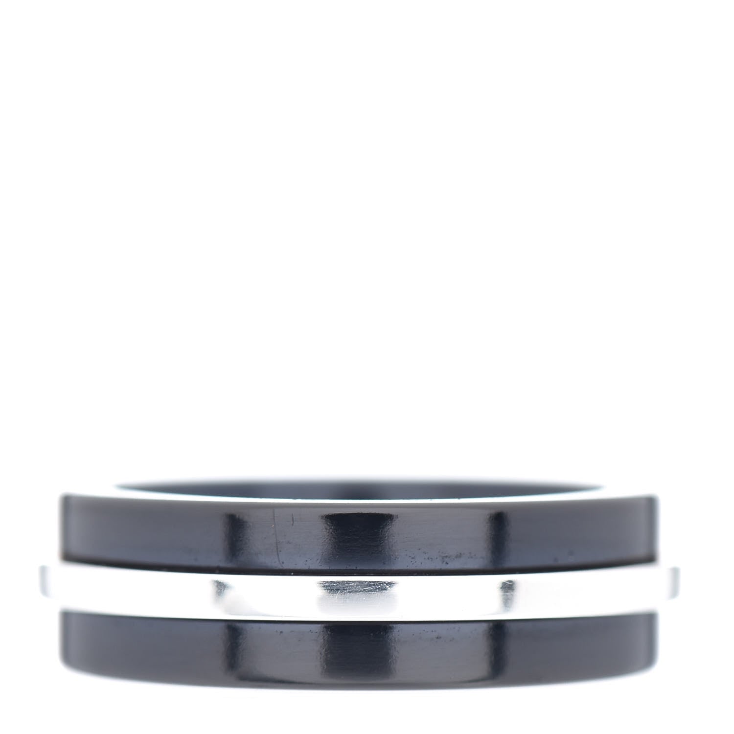 Tiffany Sterling Silver Titanium Tiffany T Wide Band Ring 47 4 3 of 4