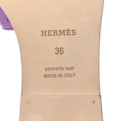 Hermes Ostrich Oran Sandals 36 Violet 6 of 11