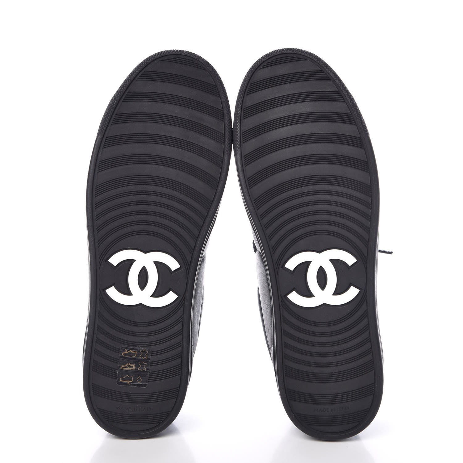 Chanel Oily Calfskin Pearl Low Top CC Sneakers 37.5 Black 5 of 9