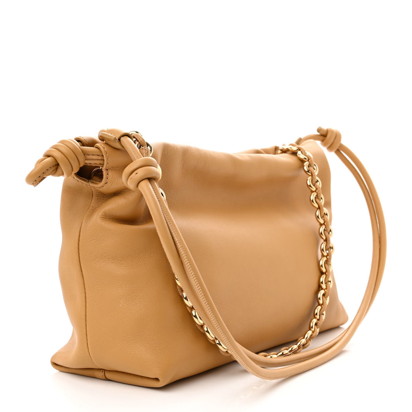 Mellow Nappa Donut Medium Chain Flamenco Knot Clutch Sahara