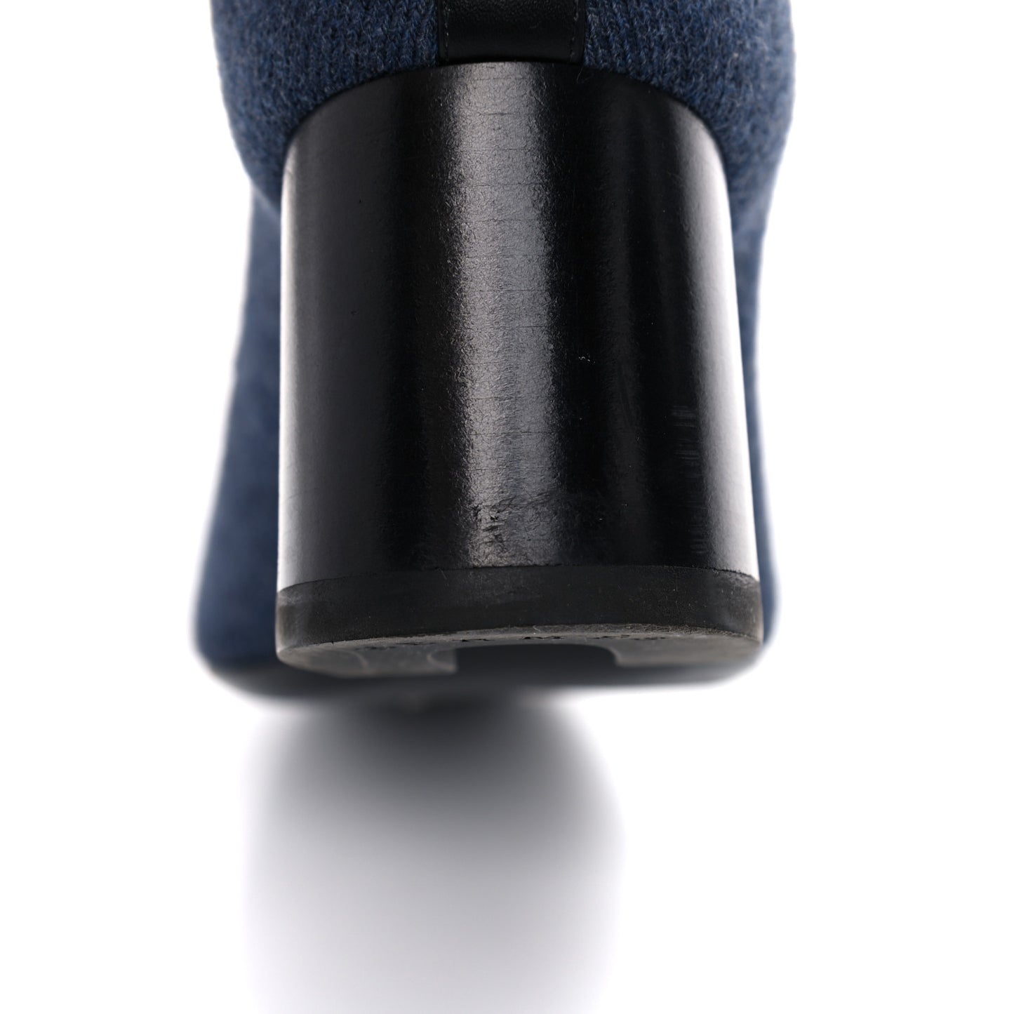 Knit Calfskin Volver Ankle Boots 36.5 Bleu Fonce