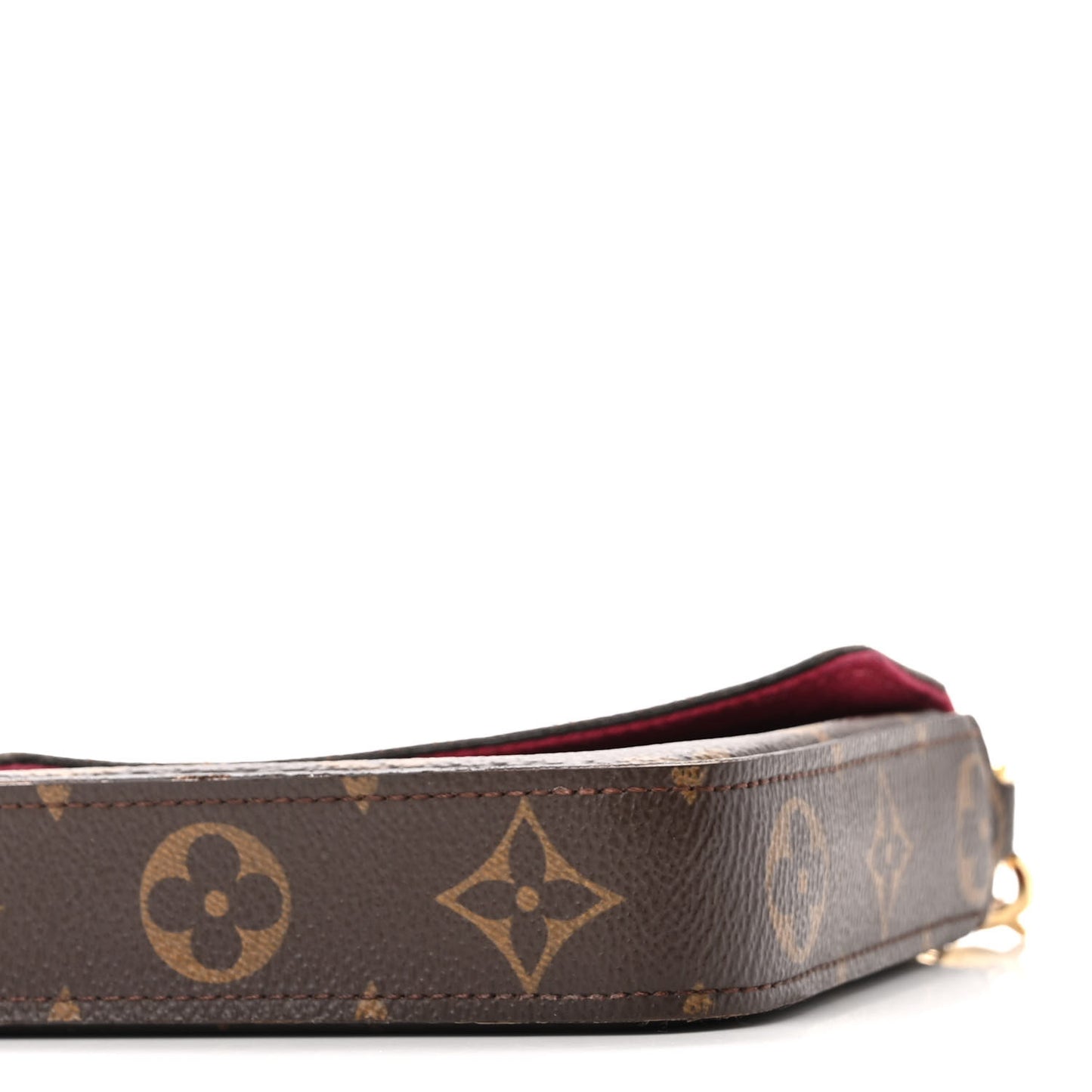 Monogram Pochette Felicie Chain Wallet Fuchsia