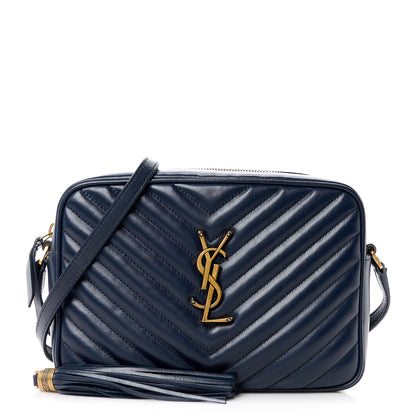 Saint Laurent SAINT LAURENT Calfskin Matelasse Monogram Lou Camera Bag Navy 1 of 10