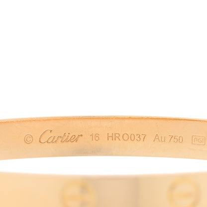 Cartier 18K Yellow Gold LOVE Bracelet 16 3 of 8