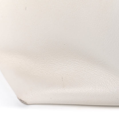 Prada City Calf Front Pocket Large Shopping Tote White Black 10 of 22