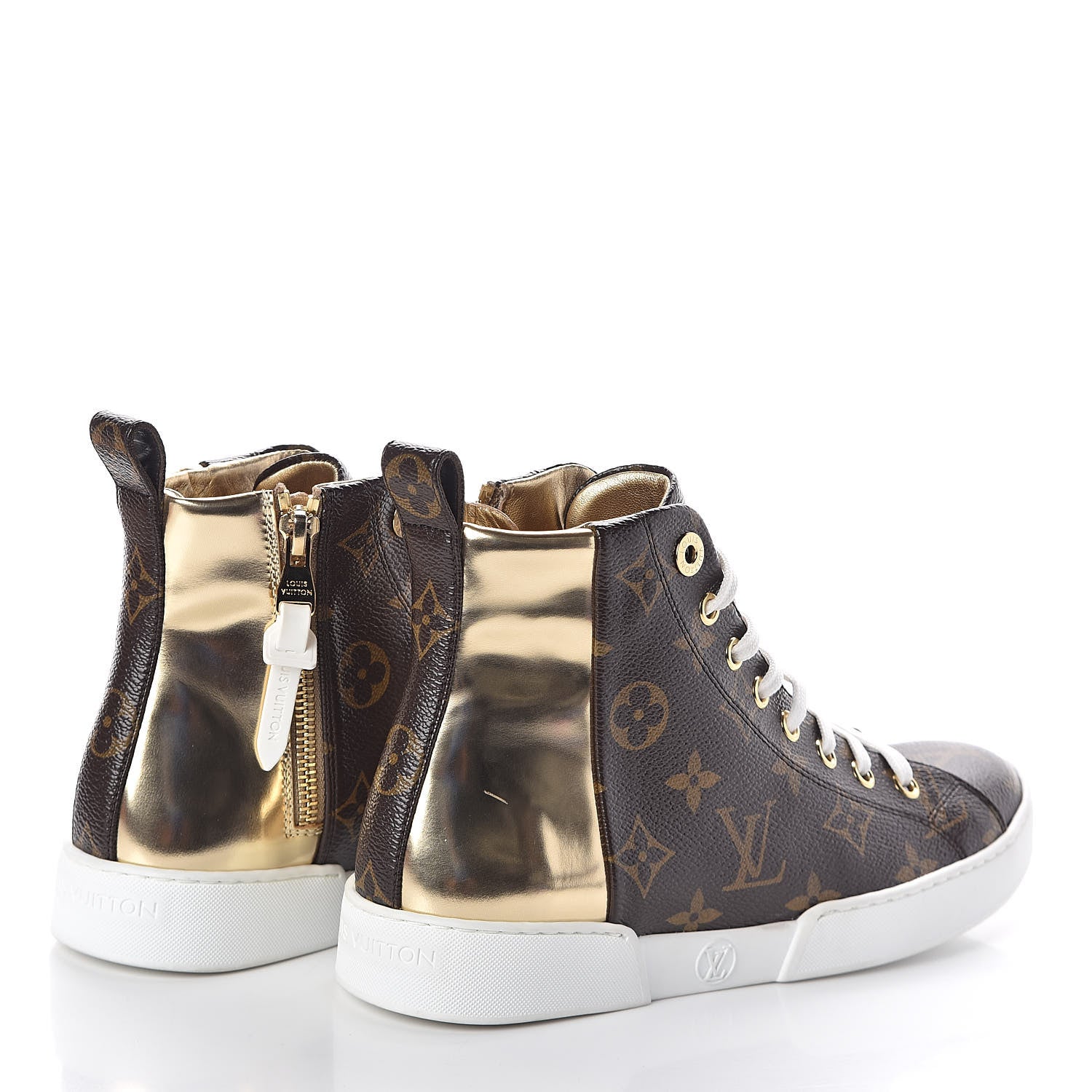 Louis Vuitton Patent Monogram Stellar Sneaker Boots 35.5 Gold 4 of 8