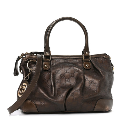 Gucci Metallic Soft Guccissima Medium Sukey Top Handle Bag Bronze 1 of 11