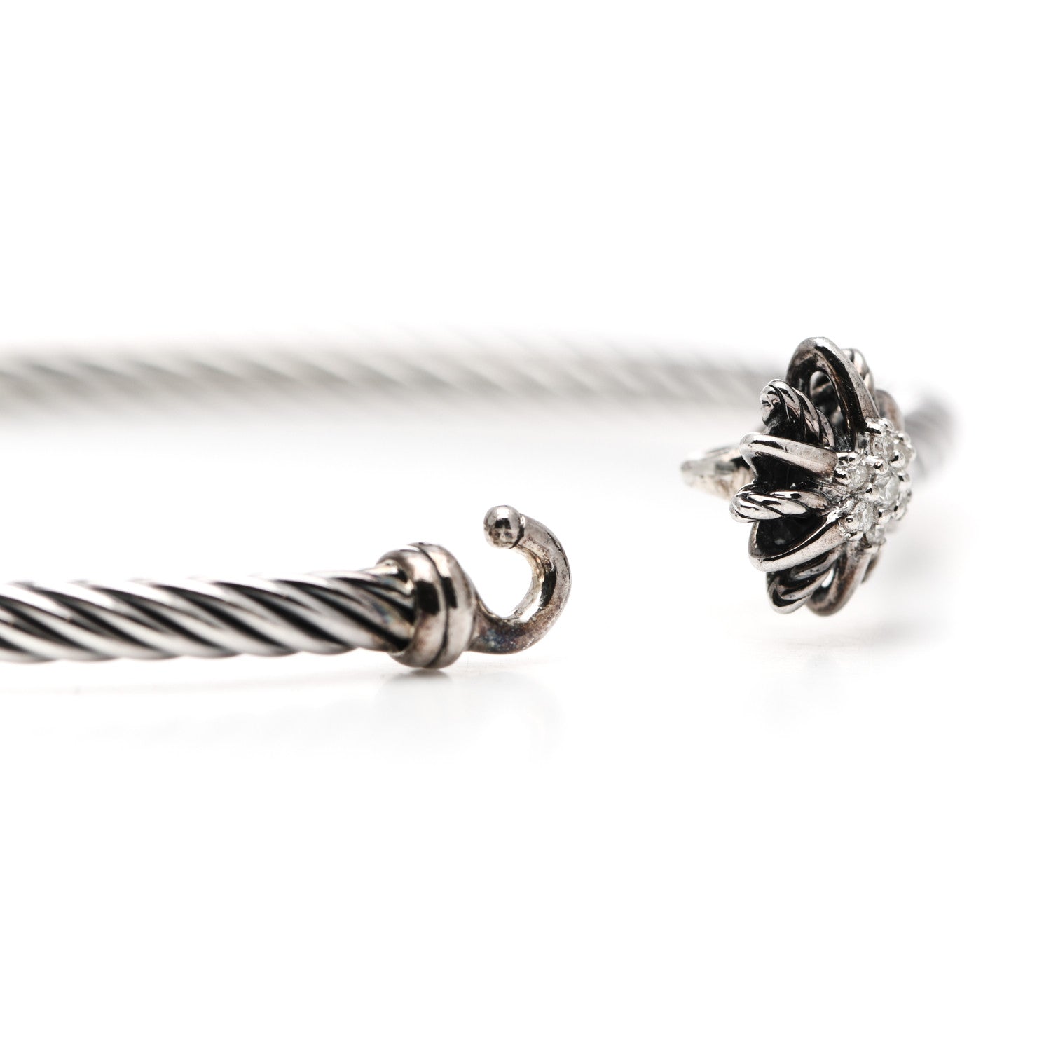 David Yurman Sterling Silver Diamond Starburst Bracelet 4 of 4