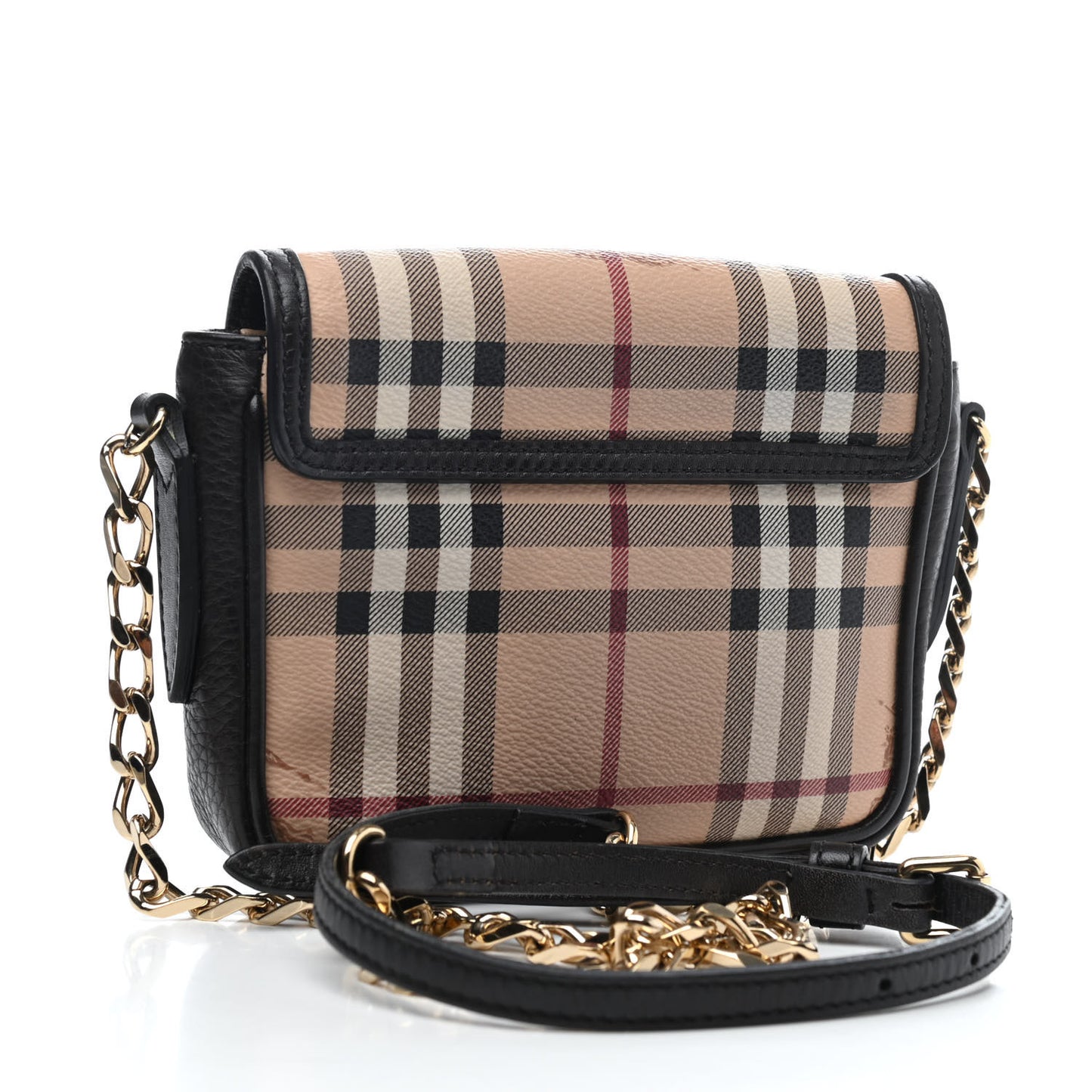 Haymarket Check Mini Tassel Crossbody Bag Chocolate