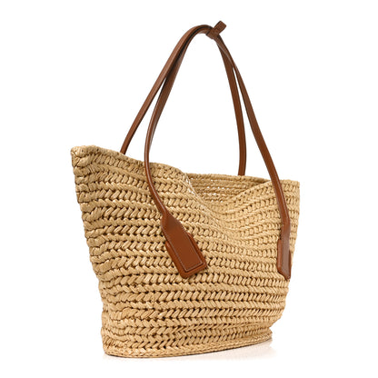 Bottega Veneta Raffia Calfskin Medium Arco Natural Wood 4 of 9