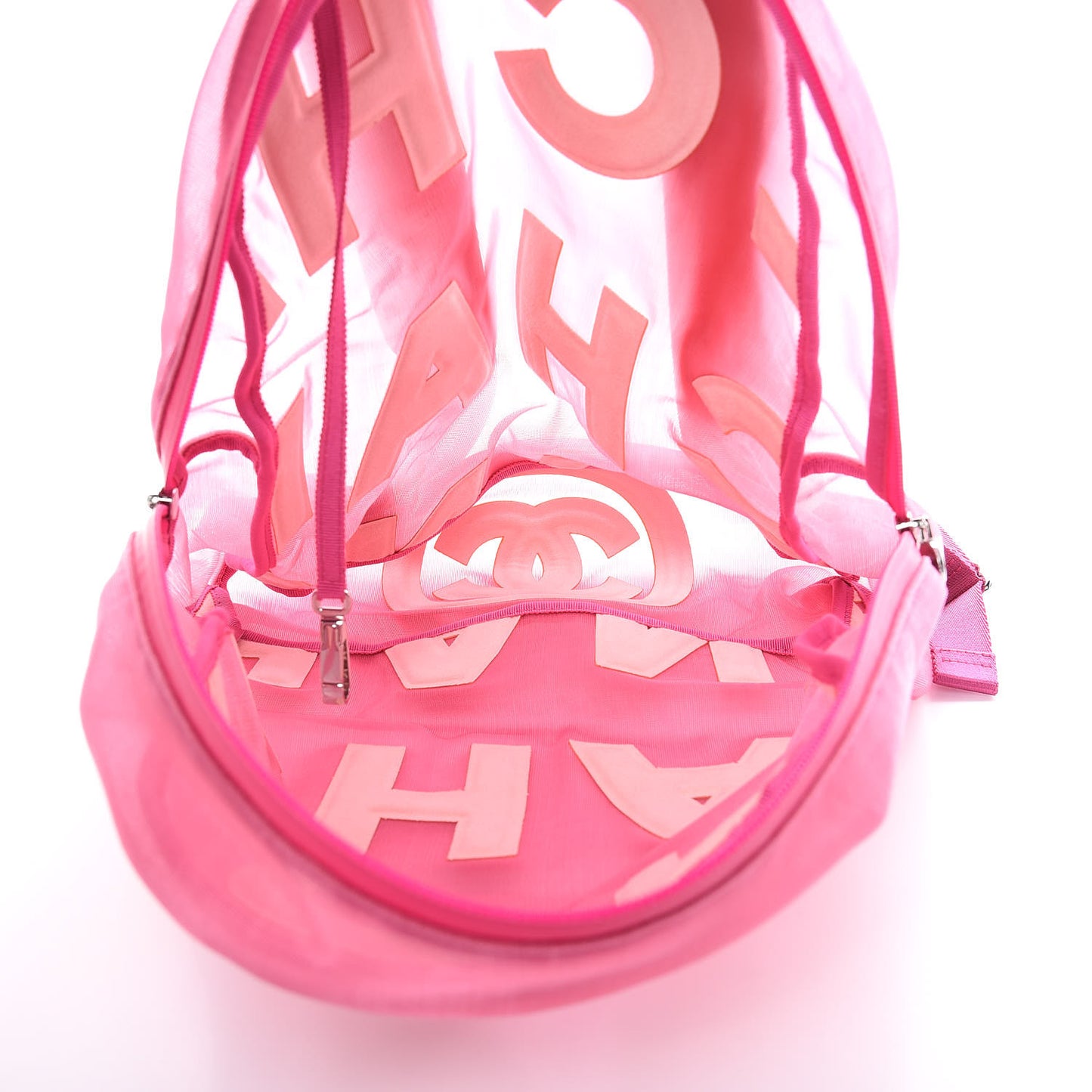 Mesh Nylon Logo Backpack Pink