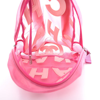 Chanel Mesh Nylon Logo Backpack Pink 4 of 10