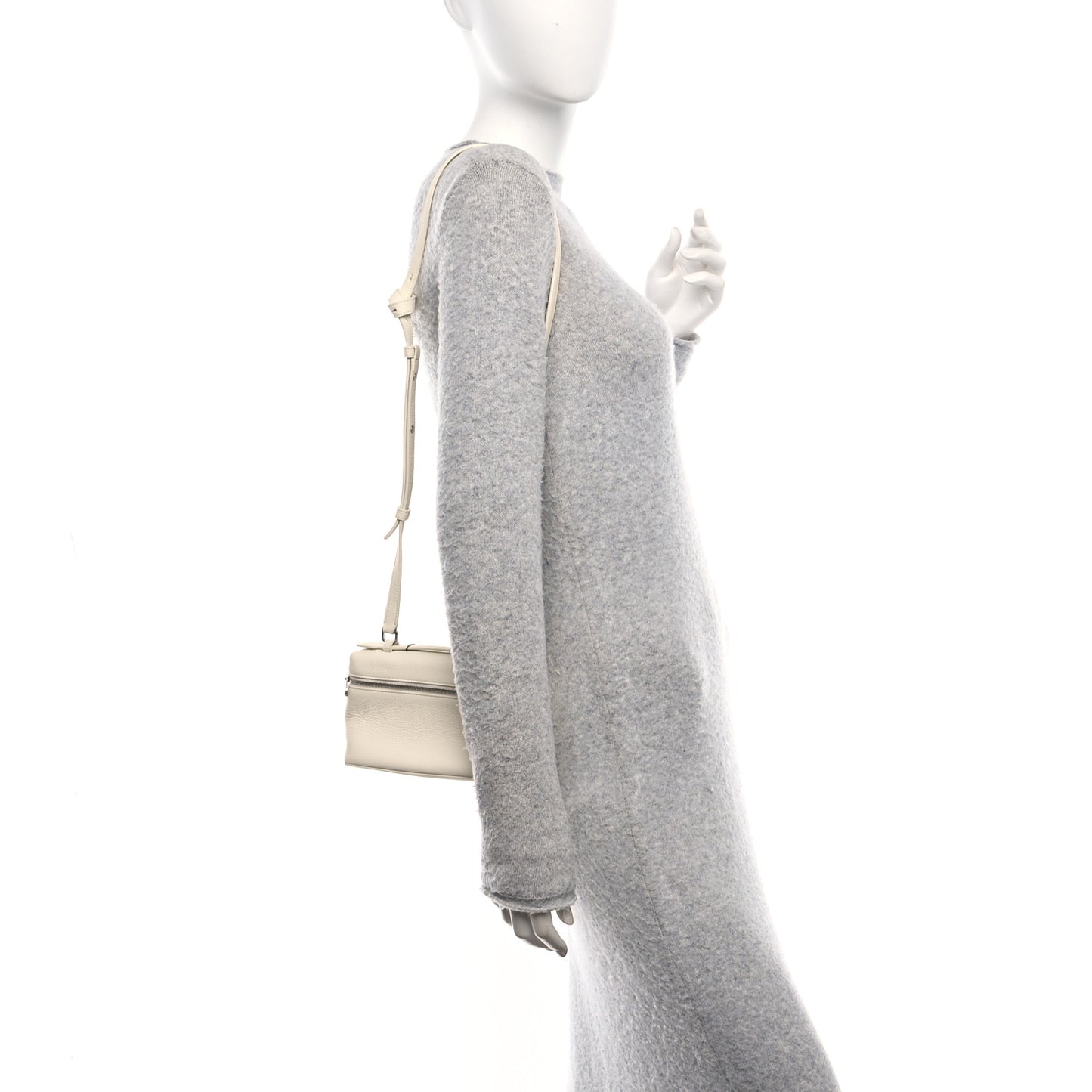 Grained Calfskin L19 Extra Pocket Pouch Whisper White