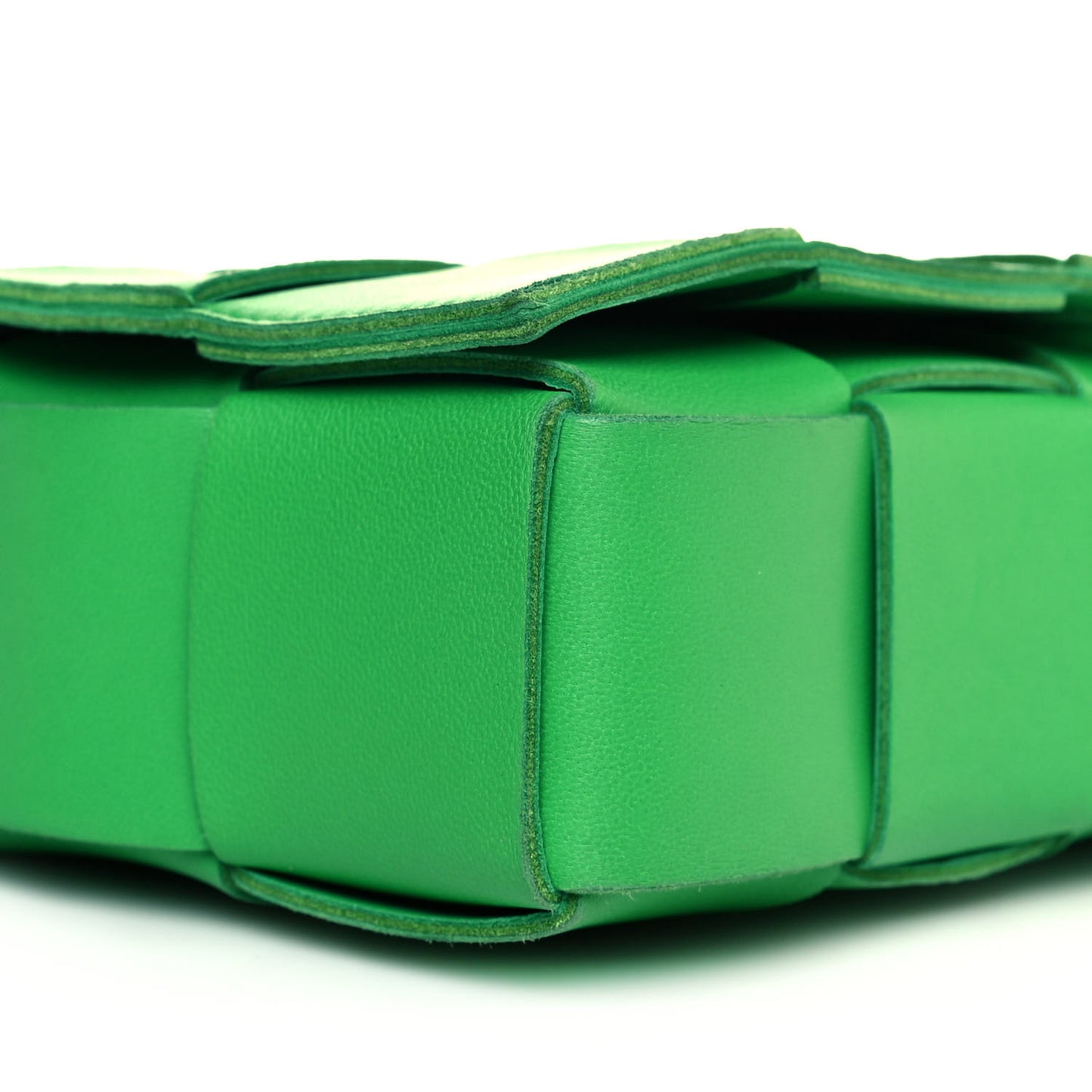 Lambskin Maxi Intrecciato Cassette Crossbody Bag Grass