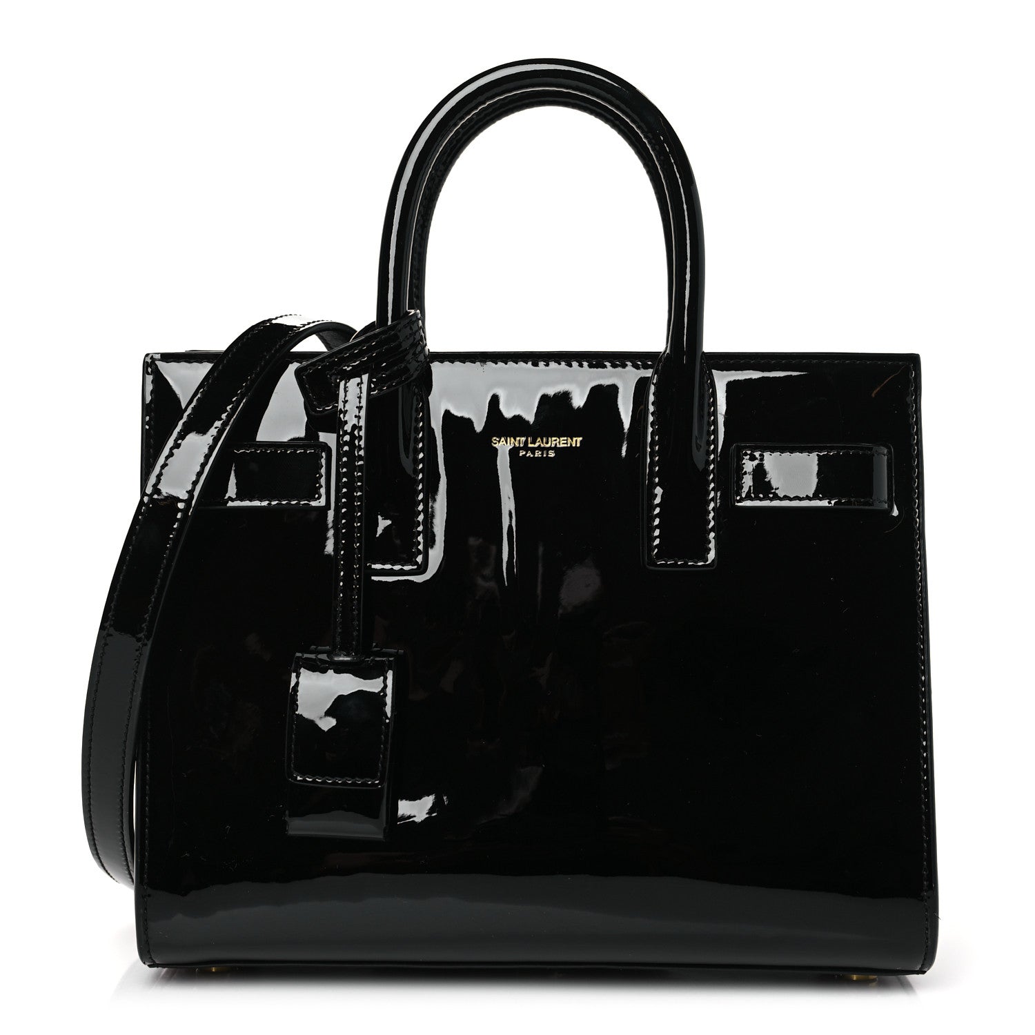 Saint Laurent Patent Calfskin Nano Sac de Jour Black 1 of 8