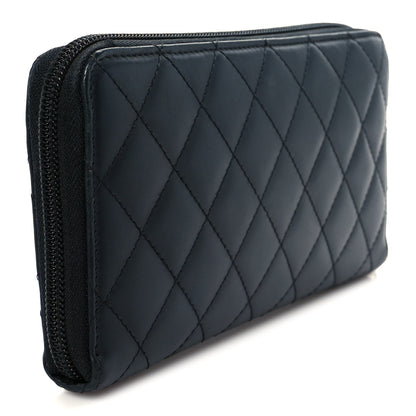 Chanel Calfskin Quilted Cambon Large Gusset Zip Around Wallet Black 6 of 18