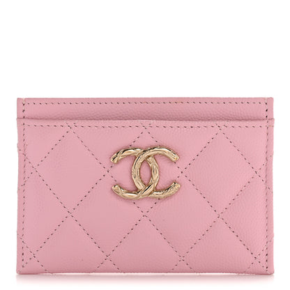 Chanel Caviar Quilted CC Card Holder Light Pink 1 of 9