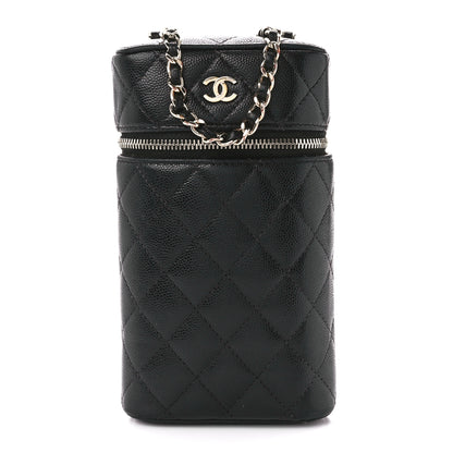 Chanel Caviar Quilted Phone Holder With Chain Black 1 of 12