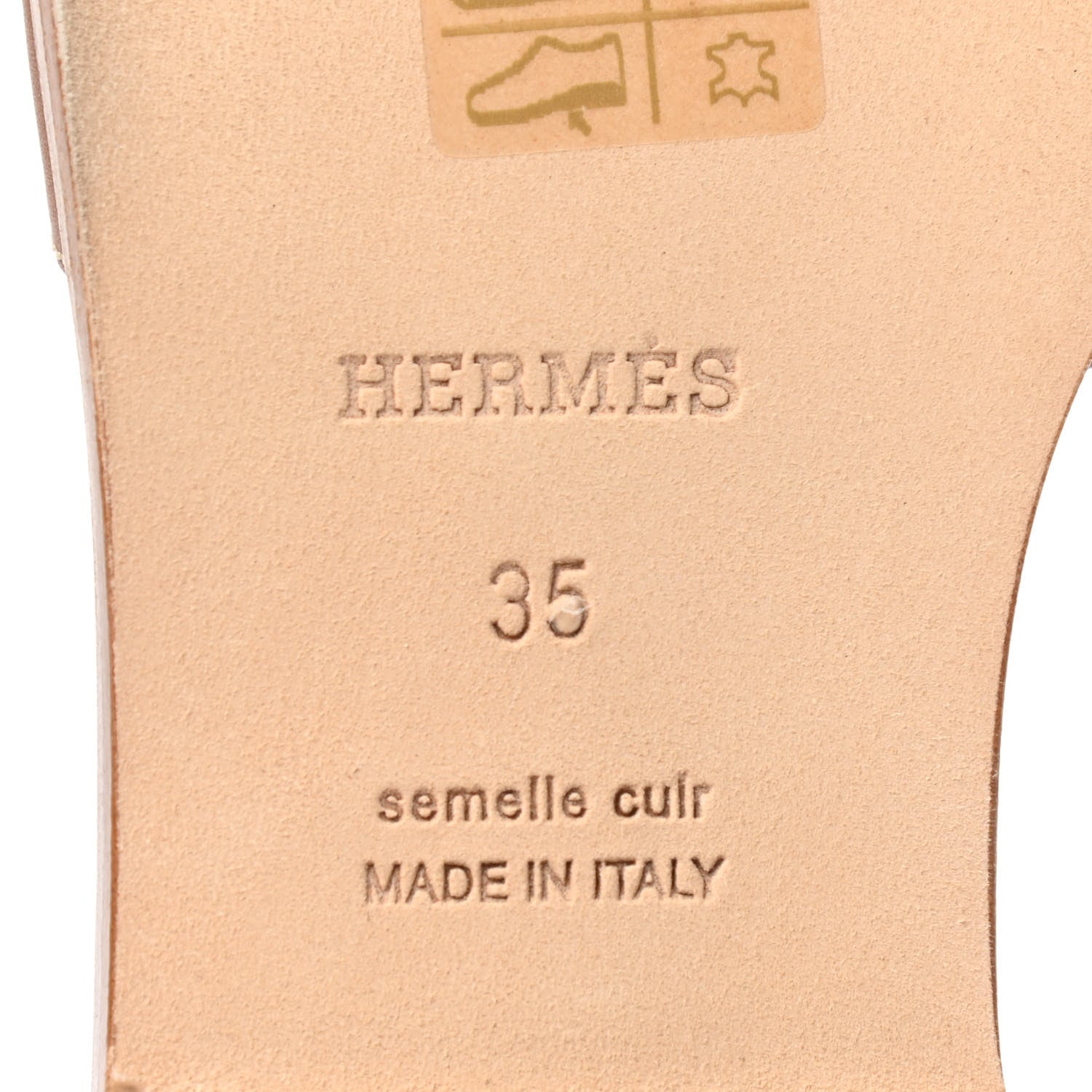 Hermes Box Calfskin Oran Sandals 35 Gold 6 of 8