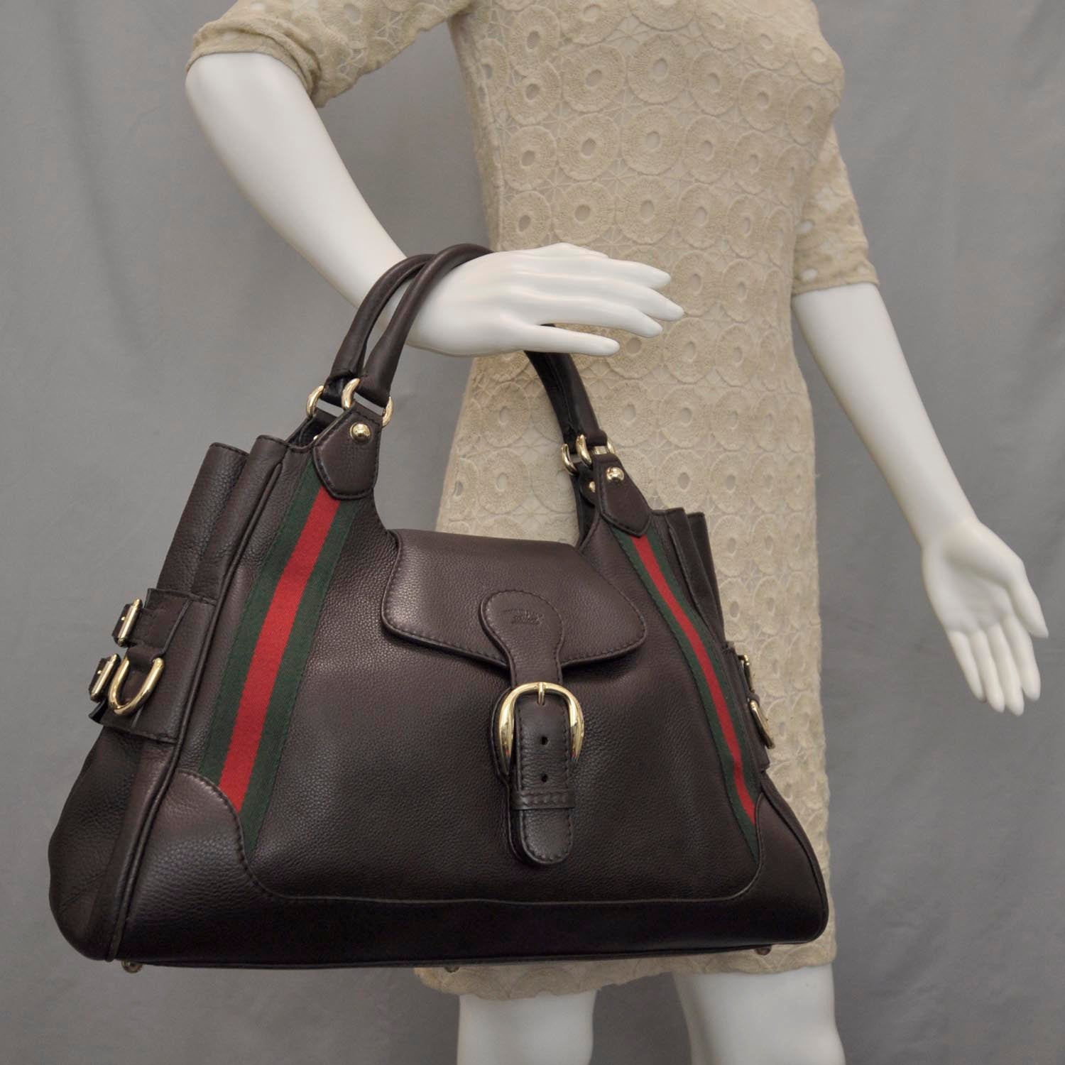 Gucci Calfskin Medium Heritage Shoulder Bag Brown 2 of 10