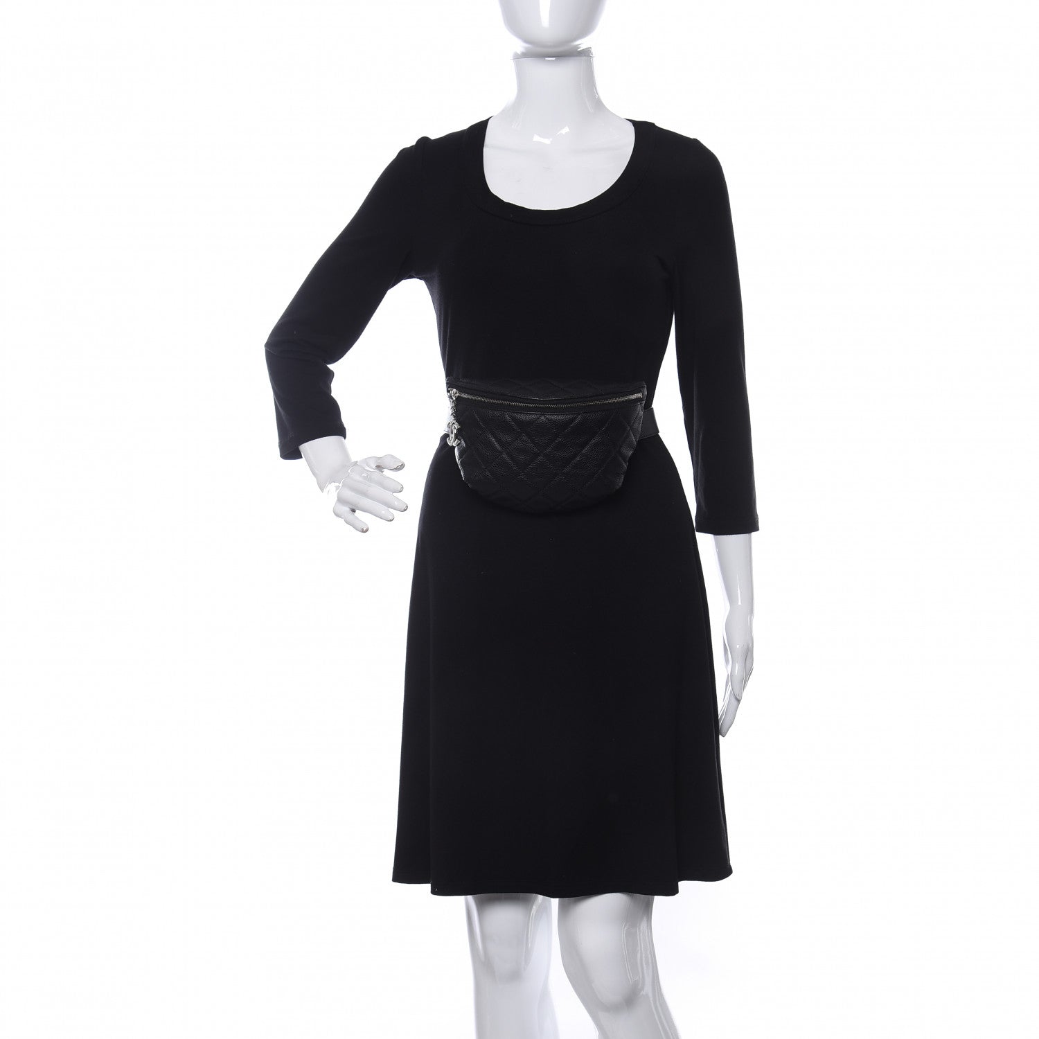 Chanel Grained Calfskin Quilted Waist Belt Bag Black 2 of 11