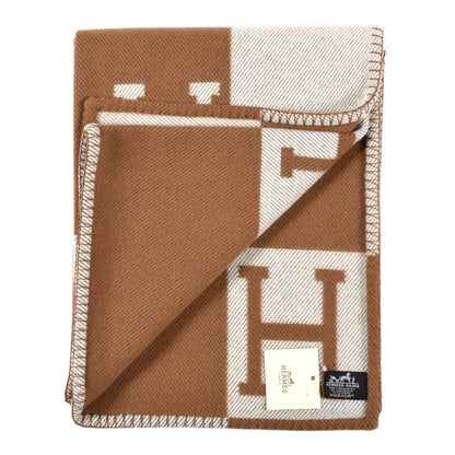 Hermes Wool Cashmere Avalon Blanket Ecru Camel 2 of 3