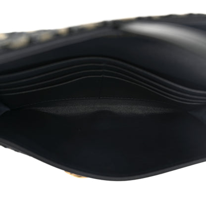 Christian Dior Oblique Saddle Chain Long Wallet Blue 6 of 13