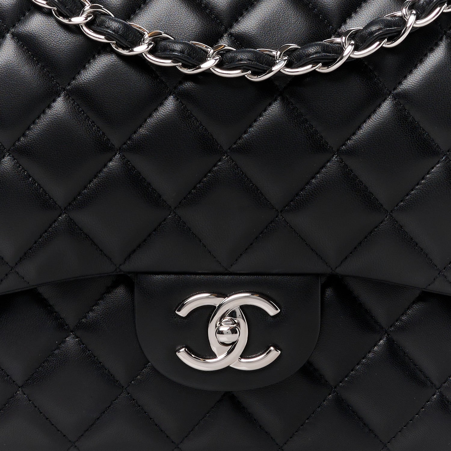Chanel Lambskin Quilted Maxi Double Flap Black 9 of 12