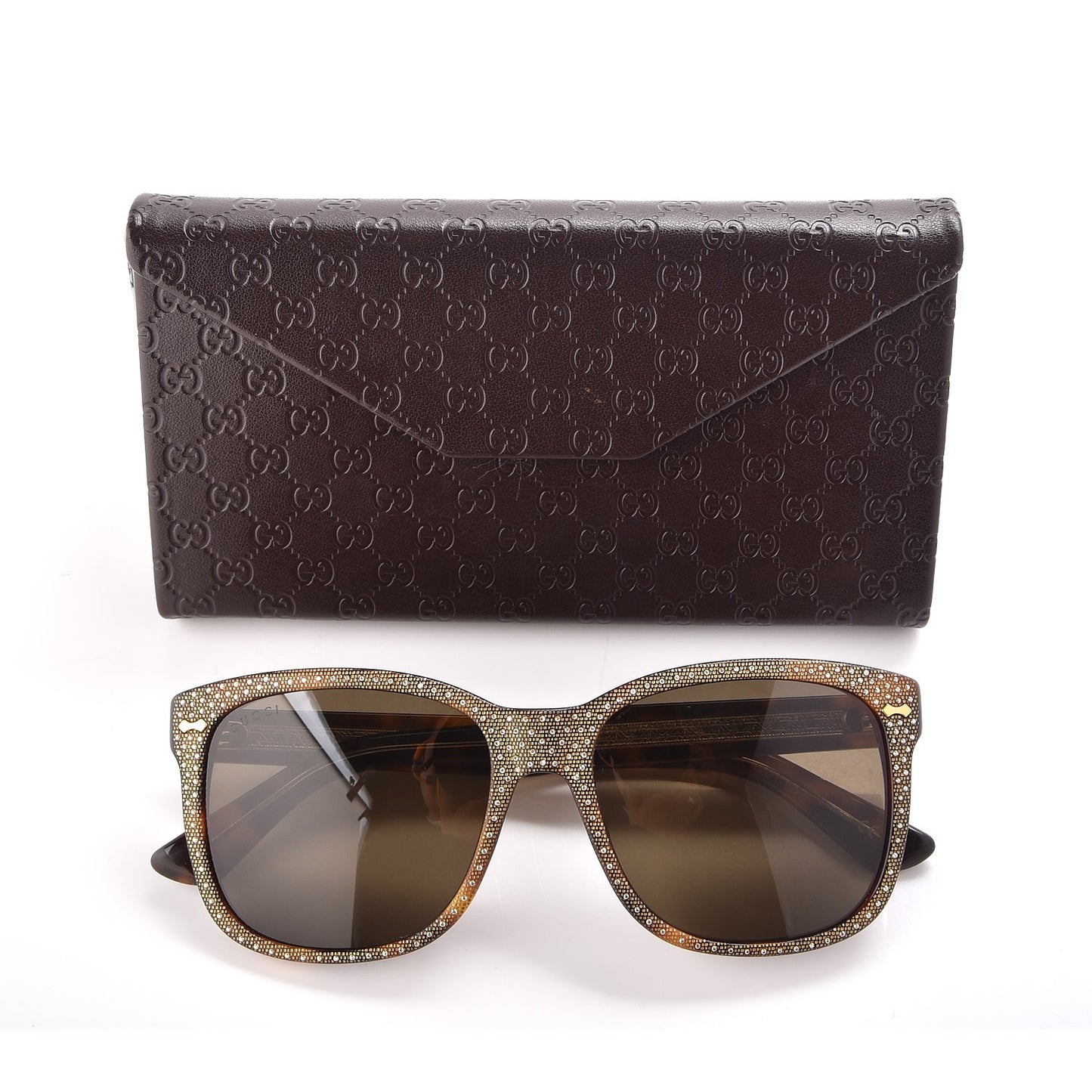 Rhinestone Acetate Square Sunglasses 3871/S Tortoise
