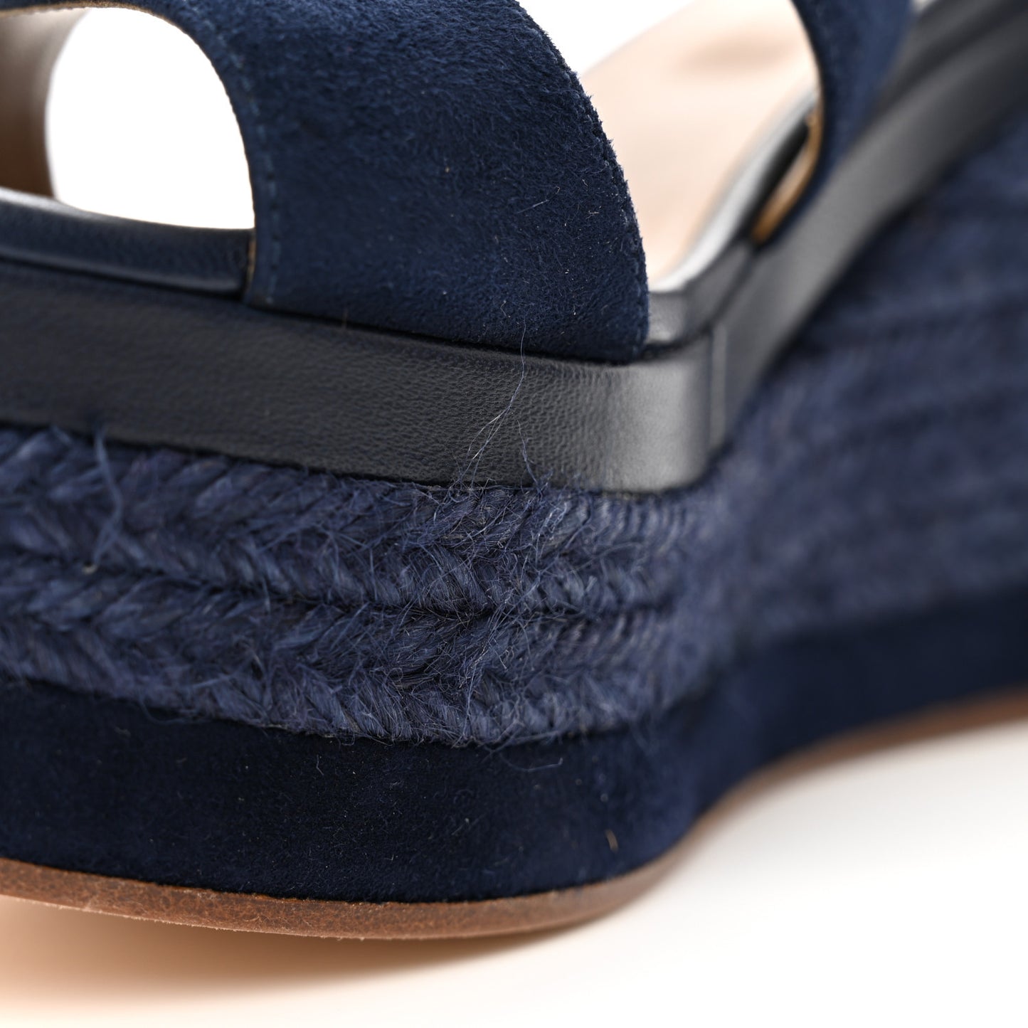 Suede Ilana Espadrille Wedge Sandals 36 Bleu Indigo