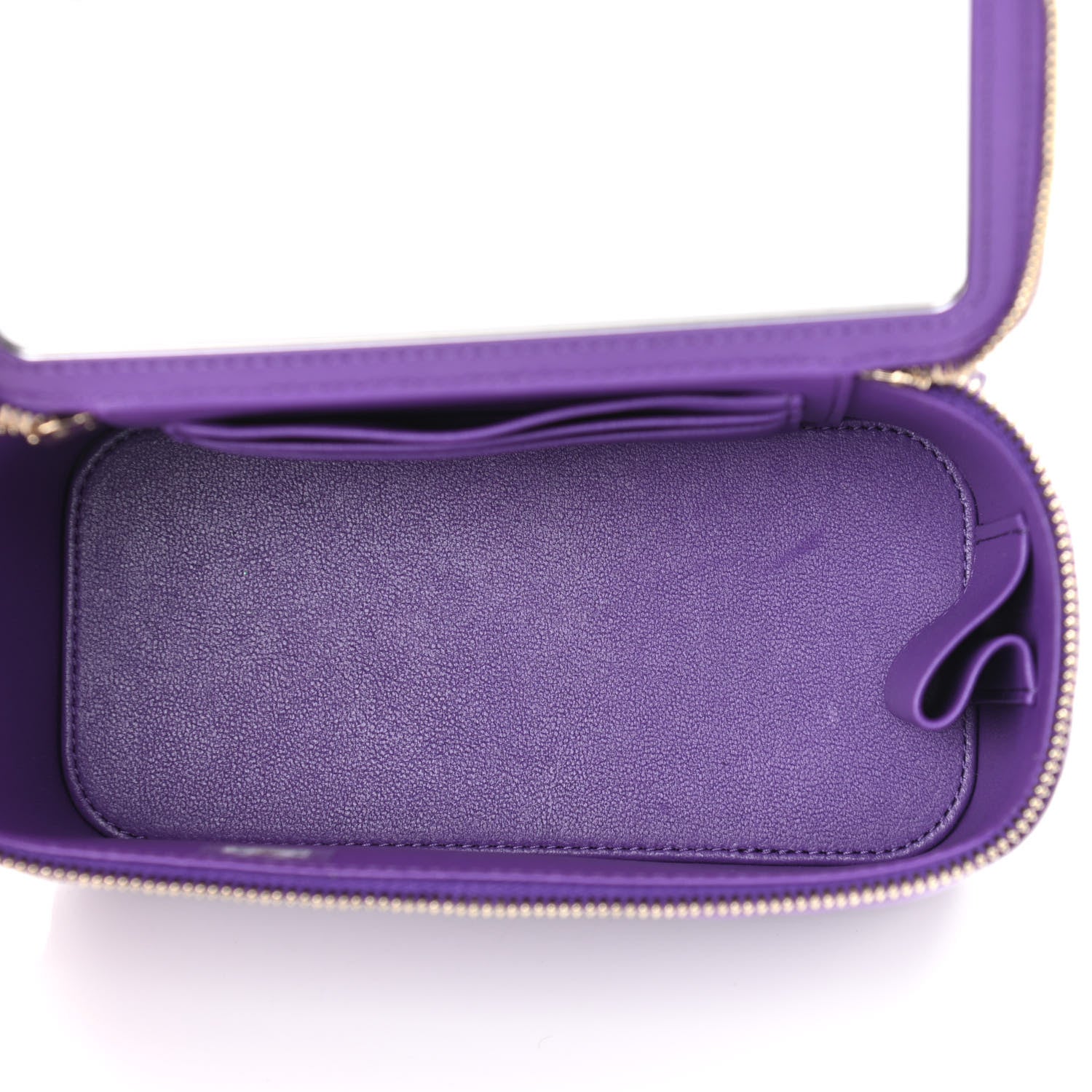 Chanel Lambskin Quilted Small Top Handle Vanity Case With Chain Purple 4 of 9