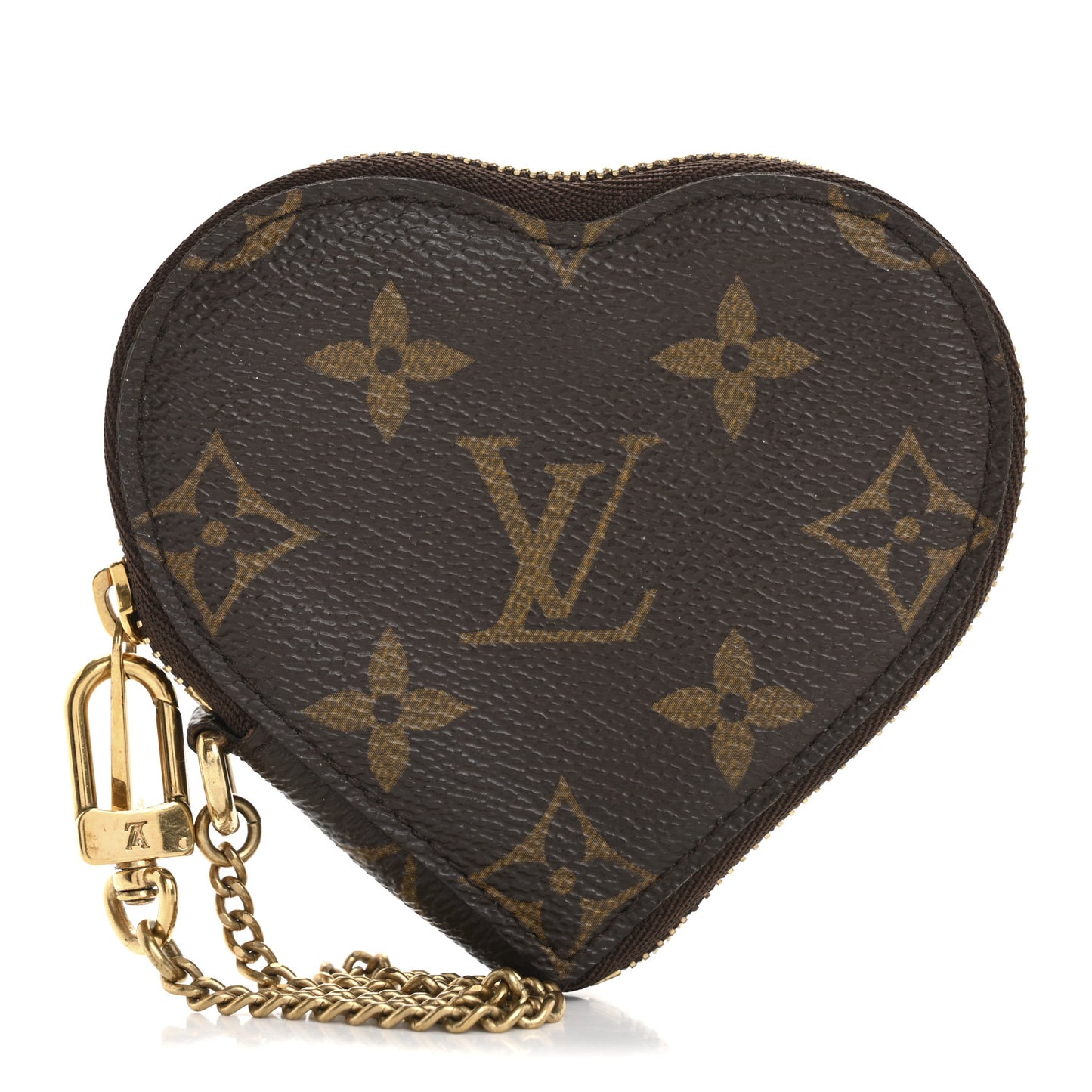 Monogram Leopard Coeur Heart Coin Purse Blanc Corail