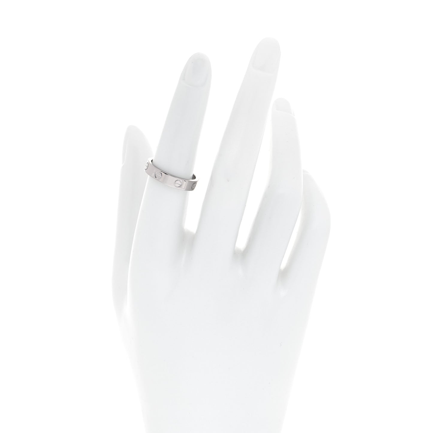 18K White Gold Diamond 4mm LOVE Wedding Band Ring 53 6.25
