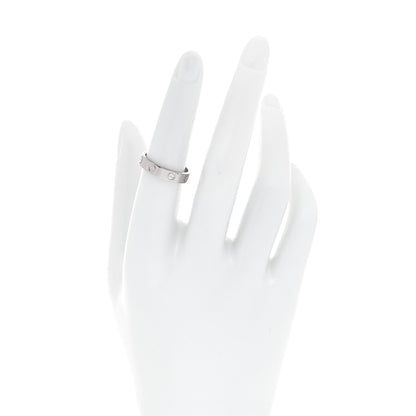 Cartier 18K White Gold Diamond 4mm LOVE Wedding Band Ring 53 6.25 2 of 4
