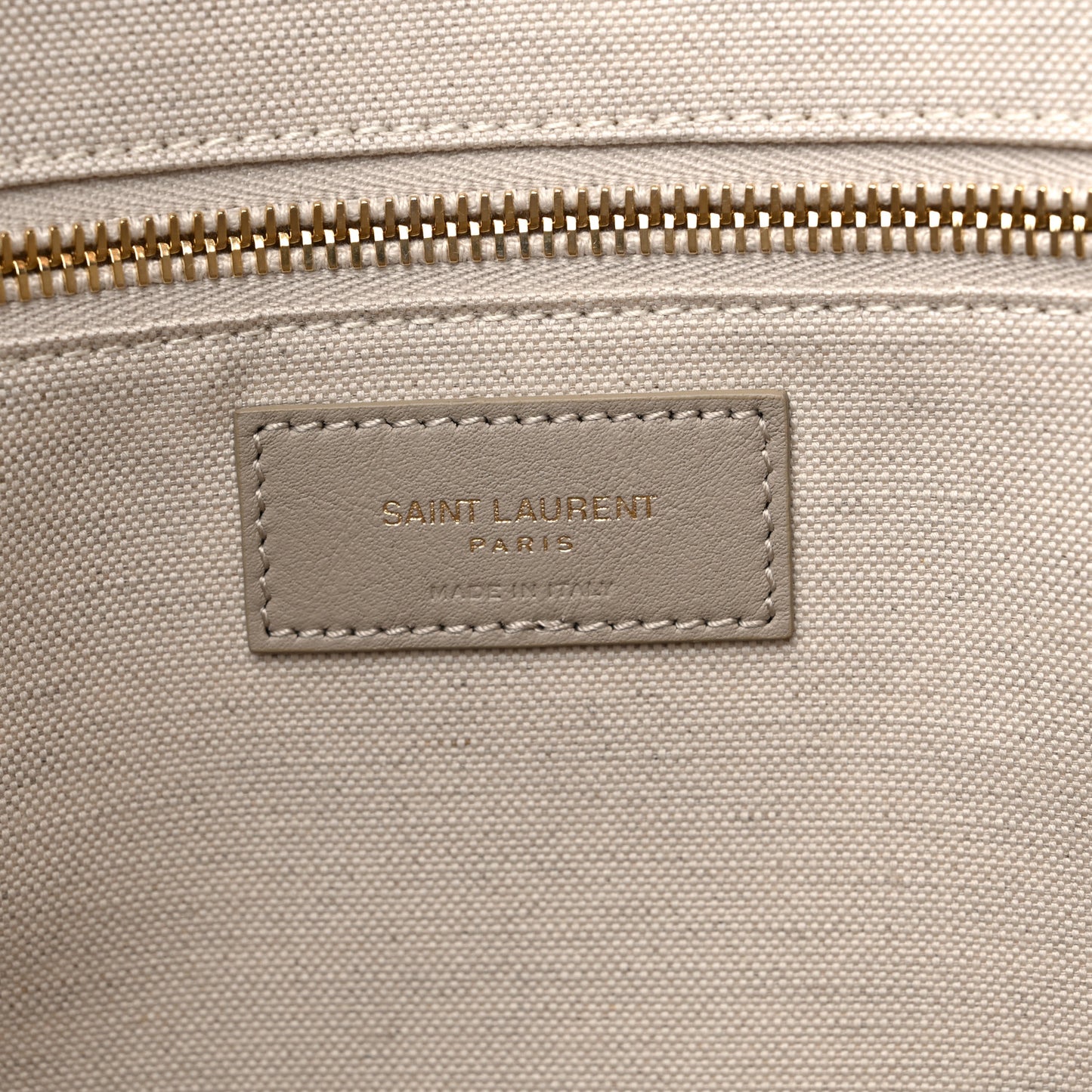 Linen Calfskin Rive Gauche Tote Beige Sea Salt