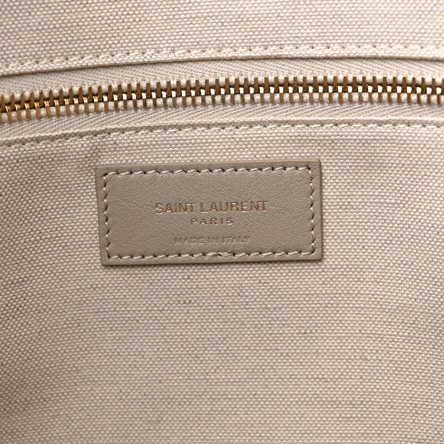 Saint Laurent Linen Calfskin Rive Gauche Tote Beige Sea Salt 6 of 9