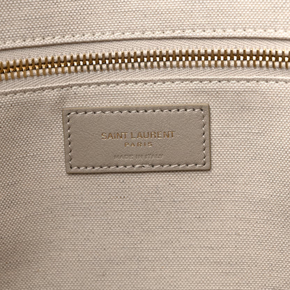 Saint Laurent Linen Calfskin Rive Gauche Tote Beige Sea Salt 6 of 9
